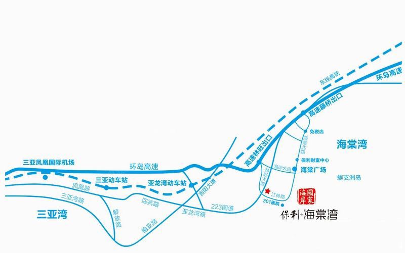 国家海岸保利海棠湾区位图